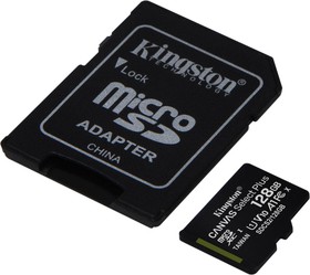 Фото 1/10 Карта памяти Kingston Canvas Select Plus microSDXC UHS-I +ад (SDCS2/128GB)