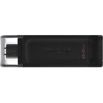 Флеш-память Kingston DataTraveler 70, USB-C 3.2 G1, черн, DT70/64GB