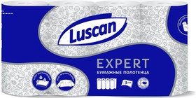 Фото 1/5 5079843, Полотенца бумажные Luscan Expert 3сл с тиснением и перф 4шт/уп