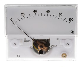 Фото 1/2 IS 11001, Analogue Panel Ammeter 100μA DC, 32.3mm x 73.7mm, ±1.5 % Moving Coil