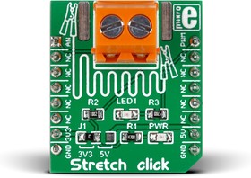 Фото 1/5 MIKROE-2064, Stretch Click mikroBus Click Board for Stretch Force Measurement MIKROE-2064