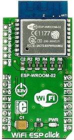 Фото 1/5 MIKROE-2542, WiFi ESP Click ESP-WROOM-02 WiFi mikroBus Click Board for Create Smart Appliances, Home Automation