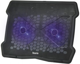 Подставка для ноутбука Buro BU-LCP150-B212, 15", 335х265х22 мм, 1хUSB, вентиляторы 2 х 140 мм, 480г, черный