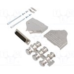 MHDM25-HD44MS-K, D-Sub Connector Kit, DB-44 Plug, Solder, Die-Cast Zinc Alloy