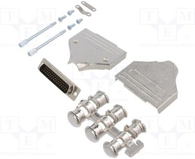 MHDM25-HD44MS-K, D-Sub Connector Kit, DB-44 Plug, Solder, Die-Cast Zinc Alloy