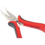 17812, Длинногубцы Mini, 130 мм, никелированные, изогнутые, авторазжим ...