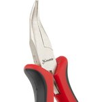 17812, Длинногубцы Mini, 130 мм, никелированные, изогнутые, авторазжим ...