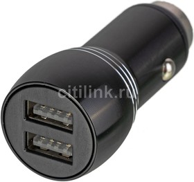 Фото 1/3 Автомобильное зарядное устройство Wiiix UCC-2-17B, 2xUSB, 2.4A, черный