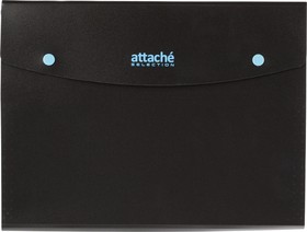 Фото 1/3 Папка органайзер на кнопке Attache Selection Black&Bluе, А4,500мкм , 6отд