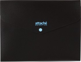 Фото 1/4 Папка органайзер на кнопке Attache Selection Black&Bluе, А4,500мкм , 3отд