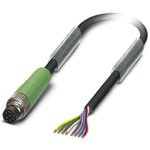 1404178, Straight Male 8 way M8 to 8 way Unterminated Sensor Actuator Cable, 1.5m