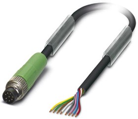 Фото 1/2 1404178, Straight Male 8 way M8 to 8 way Unterminated Sensor Actuator Cable, 1.5m