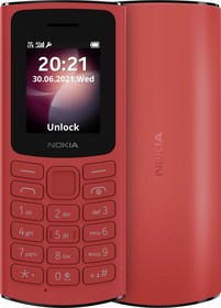 Фото 1/3 Мобильный телефон Nokia 106 (TA-1564) DS EAC красный моноблок 2Sim 1.8" 120x160 Series 30+ GSM900/1800 GSM1900 FM Micro SD max32Gb