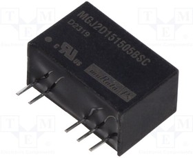 MGJ2D151505BSC, Converter: DC/DC; 2W; Uin: 15V; Uout: 15VDC; Uout2: -5VDC; Iout: 80mA