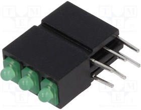 1905.8880, LED; in housing; green; 1.8mm; No.of diodes: 3; 20mA; 70°; 5?17mcd