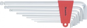 Фото 1/2 16410, Набор ключей имбусовых HEX, 1,5-10 мм, CrV, 9 шт., экстра-длин, c шаром, сатин.