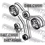 0487-CW6W, 0487-CW6W_ролик натяжной ремня ГРМ !без натяжителя \Mitsubishi ...