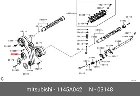 Фото 1/4 1145A042, Ролик натяжной ремня ГРМ MITSUBISHI OUTLANDER 2006-, PAJERO, MONTERO 2008-