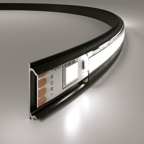 Фото 1/6 LL-2-ALP012 / Гибкий алюминиевый профиль черный/черный для LED ленты (под ленту до 10mm)
