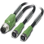 1671357, Male 3 way M12 to Female 3 way M8 Sensor Actuator Cable, 1.5m