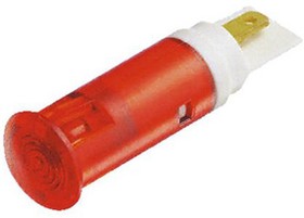 SKGU10028, LED Indicator, Tab Terminal, 2.8 x 0.8 mm, Fixed, Red, AC, 230V