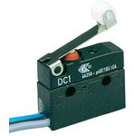 DC1C-C3RB, Micro Switch DC, 6A, 1CO, 2N, Short Roller Lever