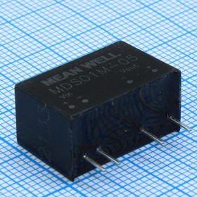 Фото 1/3 MDS01M-05, Преобразователь DC-DC на печатную плату вход 12В однополярный выход 5В 0.2A 1Вт 4-Pin SIP модульный