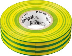 Фото 1/2 Изолента Navigator 71 234 NIT-B15-10/YG жёлто-зелёная