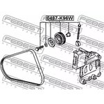 0487K96W, Ролик натяжной приводного ремня MITSUBISHI PAJERO IV/MONTERO V87W/V97W ...