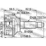0510-041A44, 0510-041A44_ШРУС наружный к-кт!\ Mazda Tribute 00