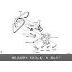 1341A042, Ролик приводного ремня обводной CITROEN C4/MMC ASX/LANCER/ ...