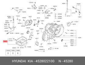4528022100, Поддон масляный Hyundai Accent II (+ТАГАЗ) 2000-2012 Hyundai Elantra 2000-2005 Hyundai Getz 2002-201