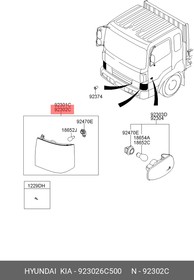 92302-6C500, Указатель поворота HYUNDAI HD120 (12-) правый OE