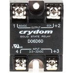 D06D60, Solid State Relay, 60 A Load, Surface Mount, 60 V dc Load, 32 V Control