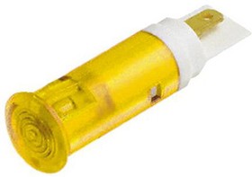 SKGU10128, LED Indicator, Tab Terminal, 2.8 x 0.8 mm, Fixed, Yellow, AC, 230V