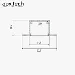 Встраиваемый алюминиевый профиль под ленту AAX-B 14.5x14.5mm (с рамкой) 1000 мм
