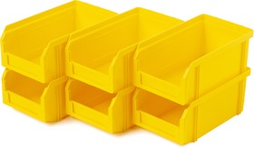 Фото 1/3 Пластиковый ящик Стелла-техник V-1-К6-желтый , комплект 6 штук