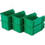 Пластиковый ящик Стелла-техник V-1-К6-зеленый , комплект 6 штук