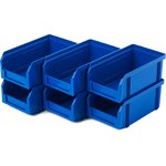 Пластиковый ящик Стелла-техник V-1-К6-синий , комплект 6 штук