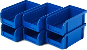 Фото 1/3 Пластиковый ящик Стелла-техник V-1-К6-синий , комплект 6 штук