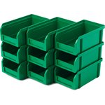 Пластиковый ящик Стелла-техник V-1-К9-зеленый , комплект 9 штук