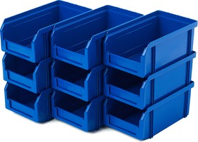 Фото 1/2 Пластиковый ящик Стелла-техник V-1-К9-синий , комплект 9 штук