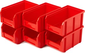 Фото 1/3 Пластиковый ящик Стелла-техник V-2-К6-красный , комплект 6 штук