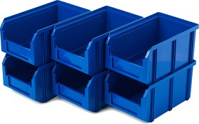 Фото 1/3 Пластиковый ящик Стелла-техник V-2-К6-синий , комплект 6 штук