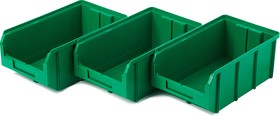Фото 1/3 Пластиковый ящик Стелла-техник V-3-К3-зеленый , комплект 3 штуки