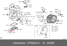 Фото 1/3 Прокладка слива АКПП MITSUBISHI 2705A013