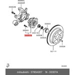 3780A007, Ступица колеса заднего MITSUBISHI PAJERO, MONTERO 2006-