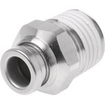 KQG2H06-02S, KQG2 Series Straight Threaded Adaptor, R 1/4 Male to Push In 6 mm ...