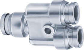 KQG2U08-00, KQG2 Series Y Tube-to-Tube Adaptor, Push In 8 mm to Push In 8 mm, Tube-to-Tube Connection Style
