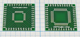 Плата монтажная, №47, размер 33x33 мм, шаг 1.27, CQFP44/1.27-TQFP44/0.8